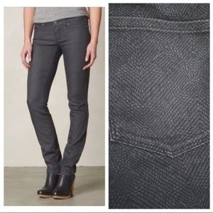 PrAna Kara geometric print black grey skinny jeans size 10